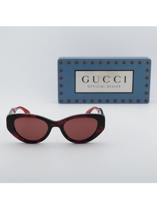 Gucci GG1862S 003 Cat Eye Sunglasses - Havana/Burgundy main image 5